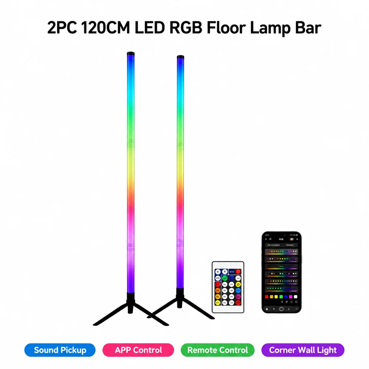 مصباح أرضي RGB بطول 120 سم، شر - مراجعة Esports Gaming Setup وسعره