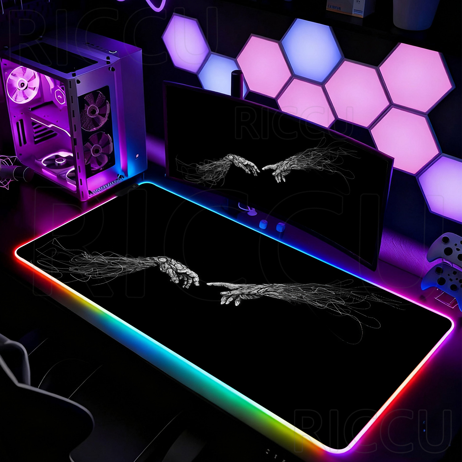سجادة ماوس كبيرة الحجم RGB XXL - مراجعة Esports Gaming Setup وسعره